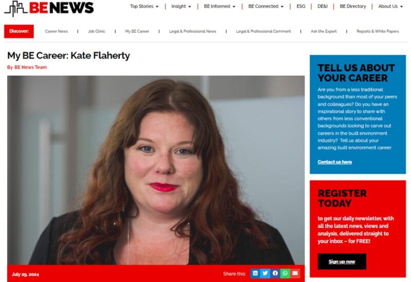 Kate Flaherty interview in BE News Hartnell Taylor Cook