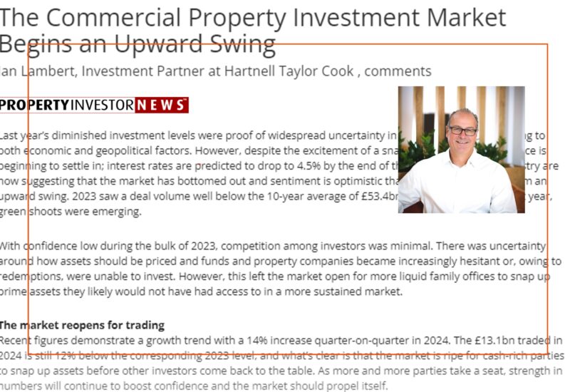 Property investor news interview with Ian Lambert for Hartnell Taylor Cook