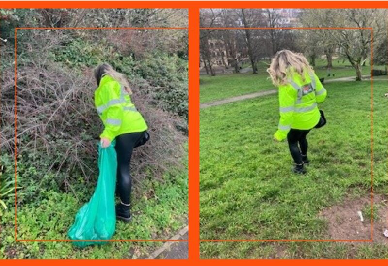 Stacey Webb volunteering litter picking at Brandon hill Hartnell Taylor Cook Jan 2026